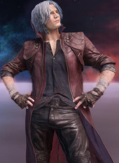 DMC 5 Dante Red Leather Coat