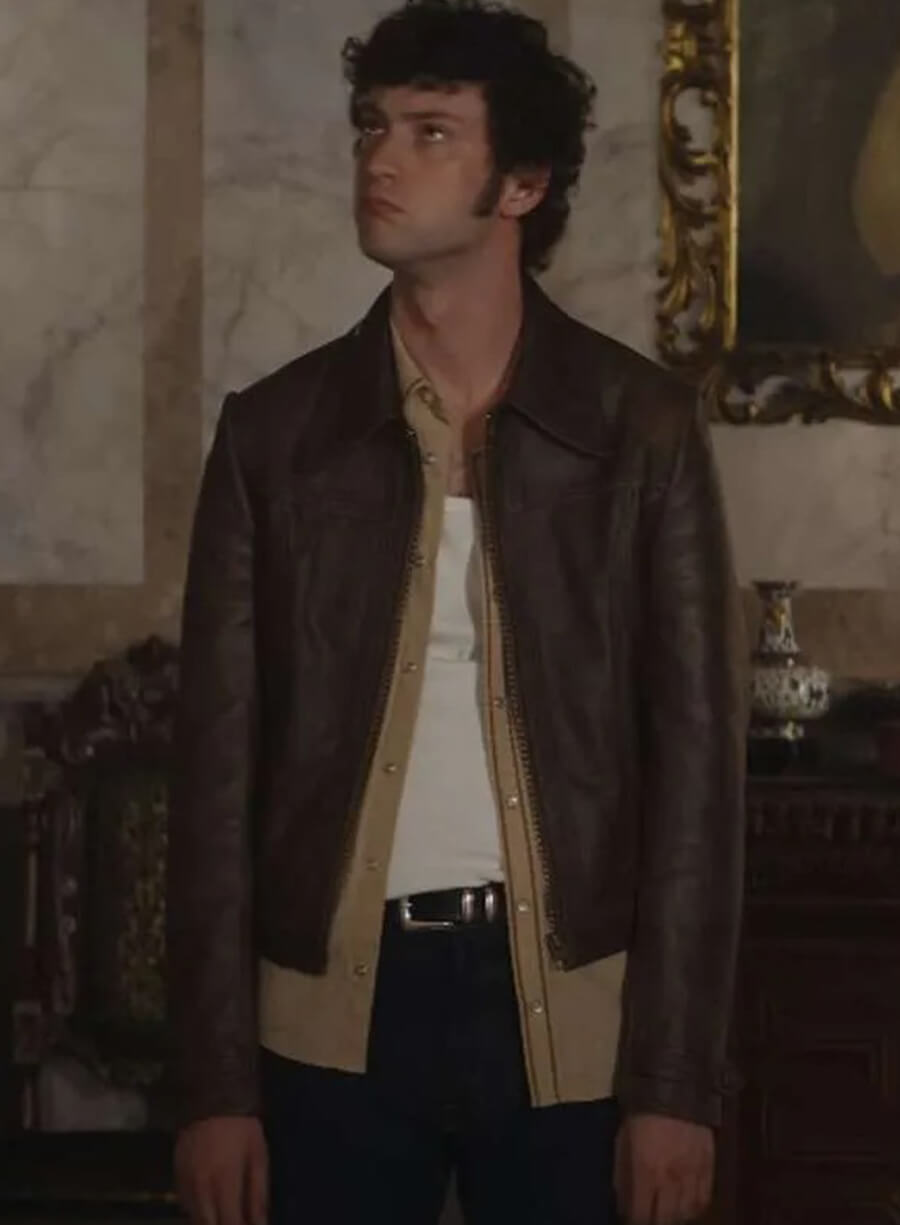 Dominic Sessa Now You See Me 3 Brown Leather Jacket
