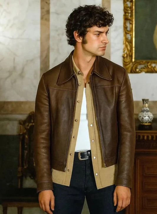 Dominic Sessa Now You See Me 3 Brown Leather Jacket