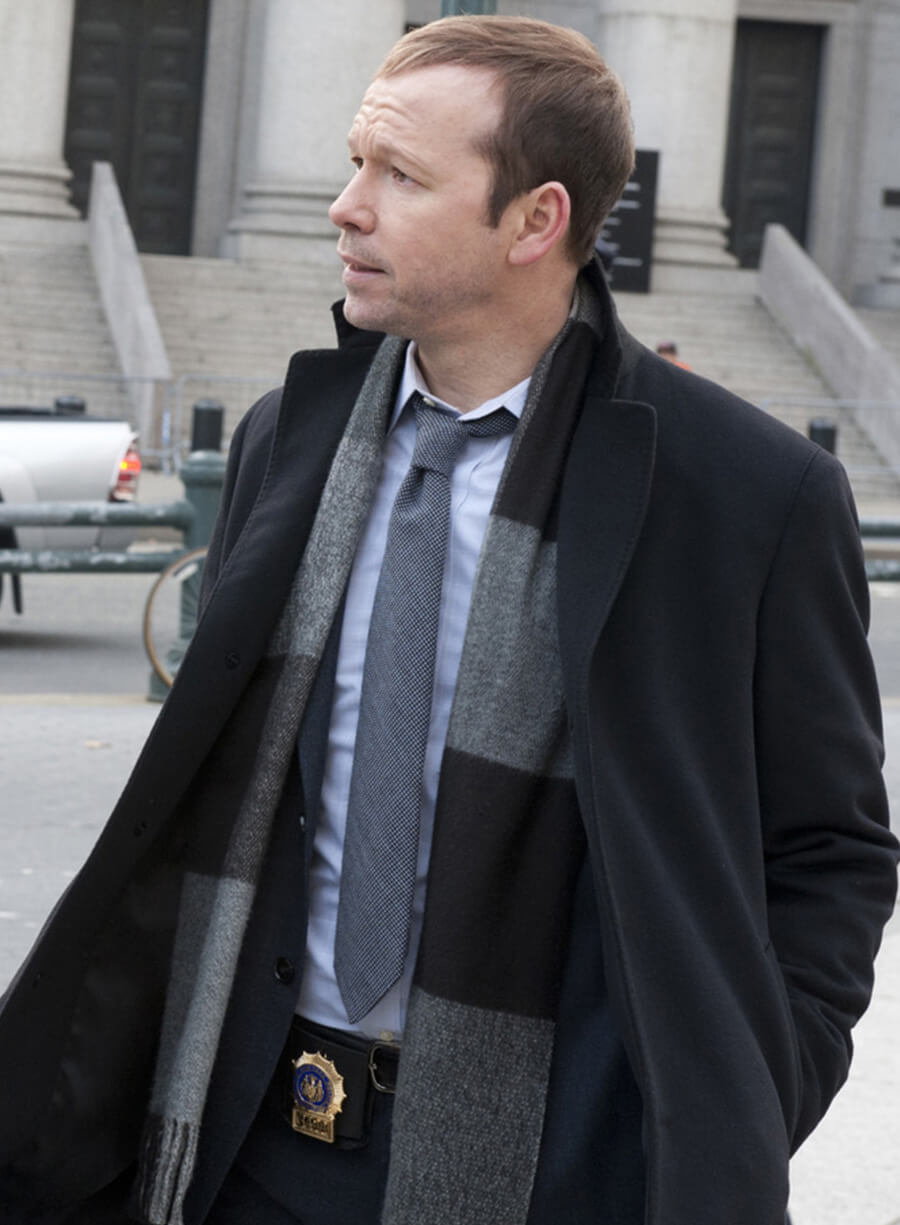 Donnie Wahlberg Blue Bloods Black Wool Coat