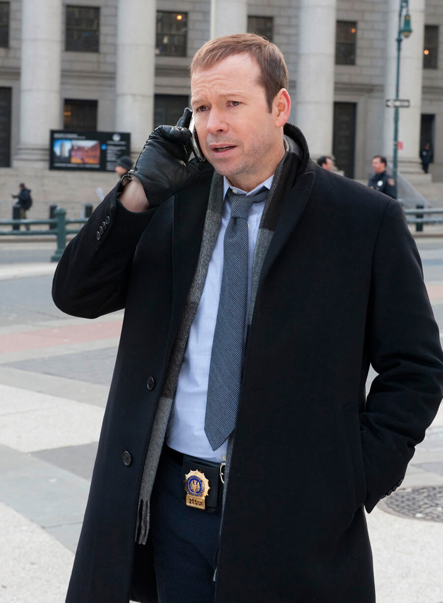 Donnie Wahlberg Blue Bloods Black Wool Coatv