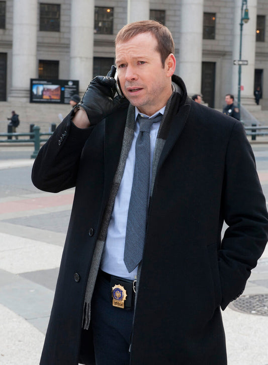 Donnie Wahlberg Blue Bloods Black Wool Coatv