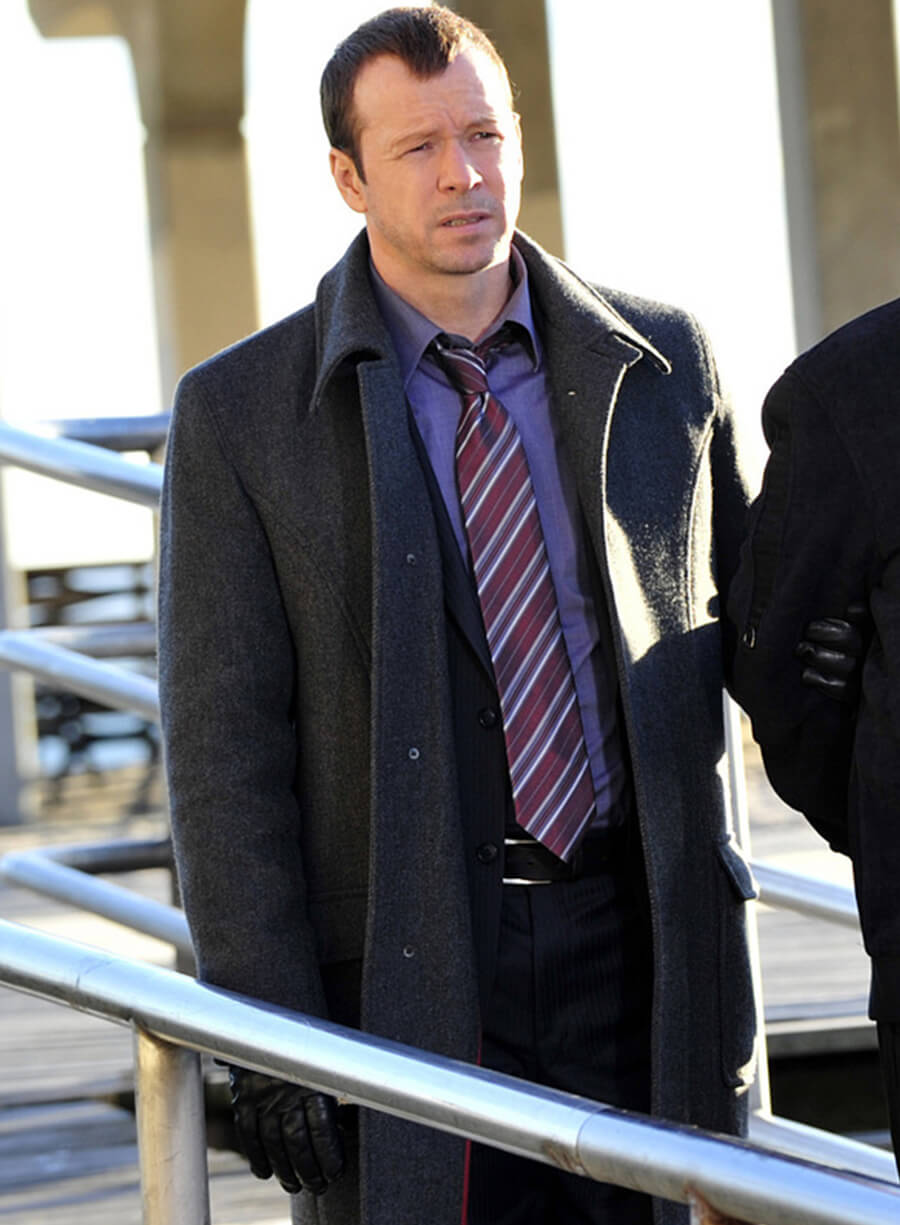 Donnie Wahlberg Blue Bloods Grey Wool Coat