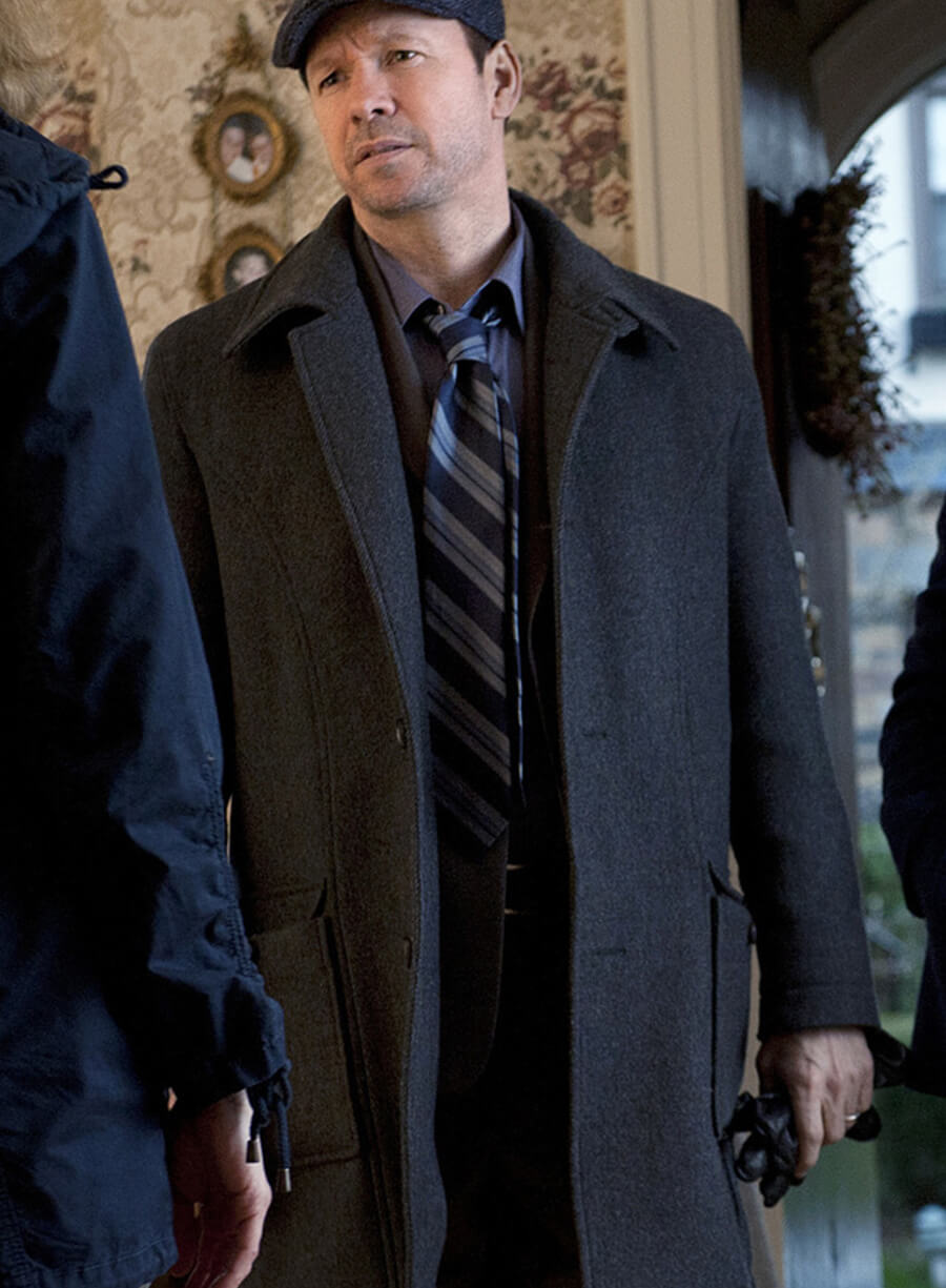 Donnie Wahlberg Blue Bloods Grey Wool Coat