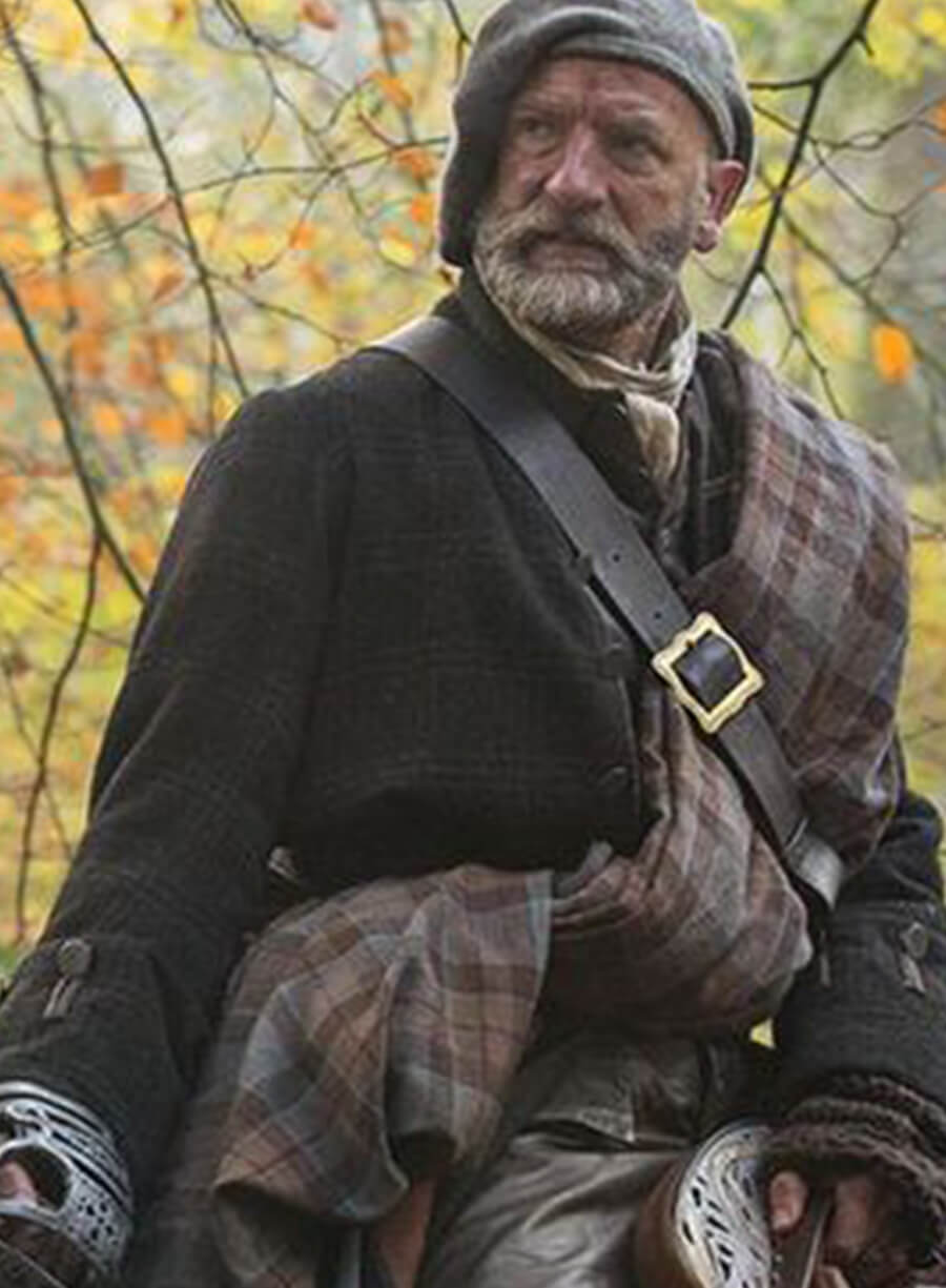 Dougal MacKenzie Outlander S1 Black Wool Coat