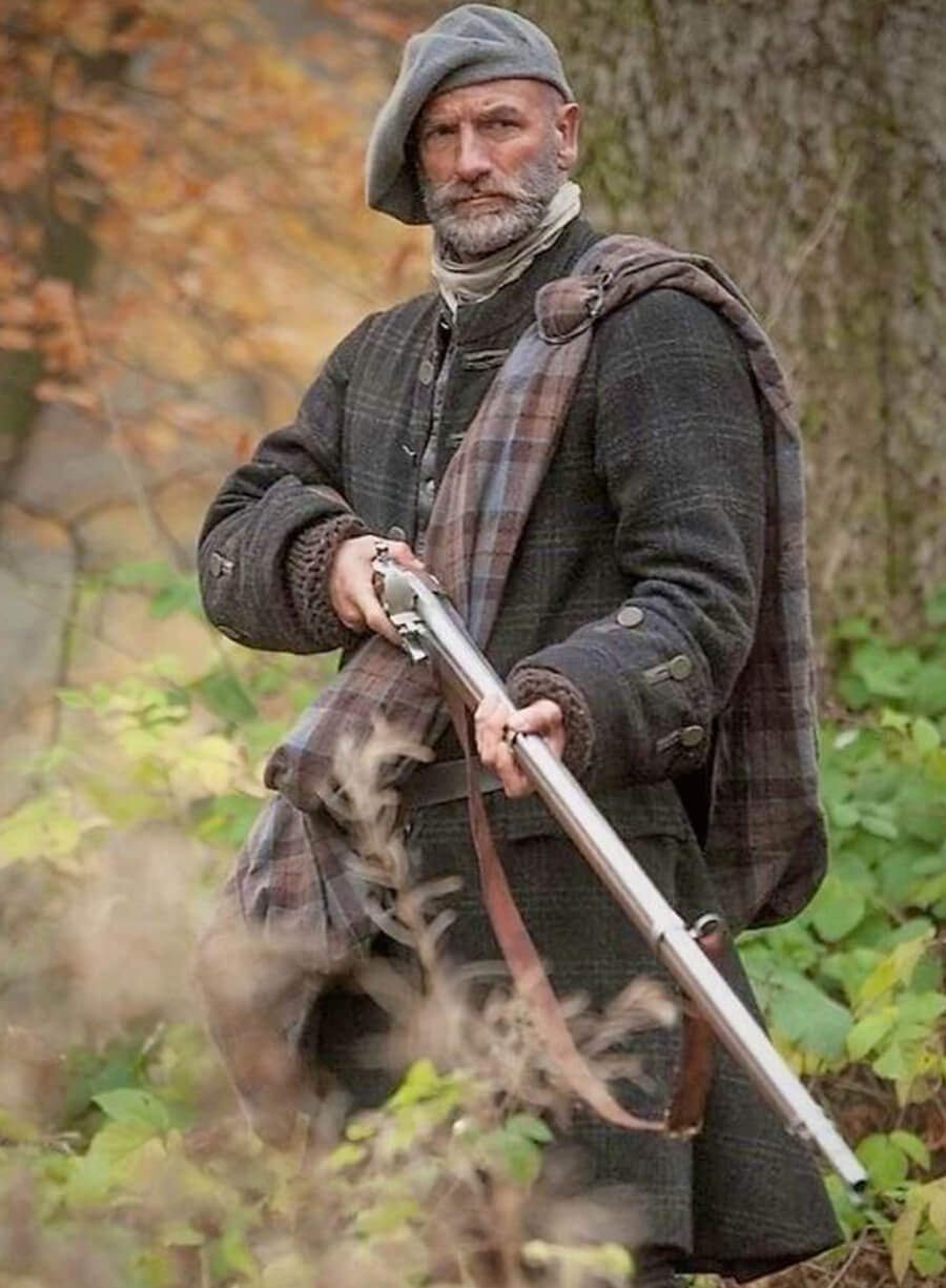 Dougal MacKenzie Outlander S1 Black Wool Coat