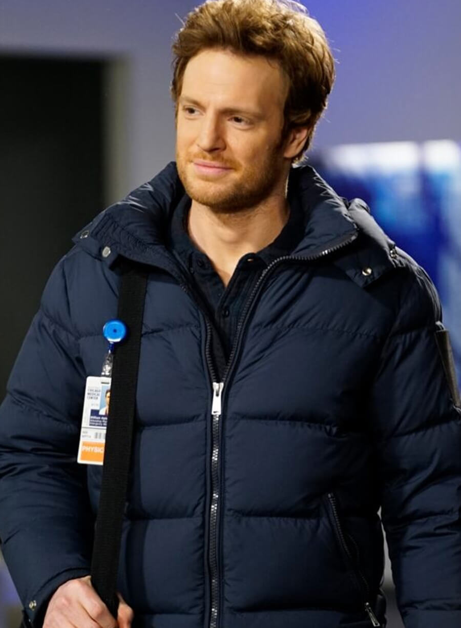 Dr. Will Halstead Chicago Med Blue Puffer Jacket