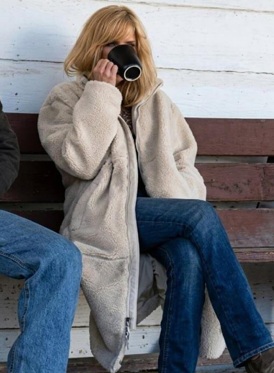 Dutton Ranch S01 Beth Dutton White Sherpa Coat