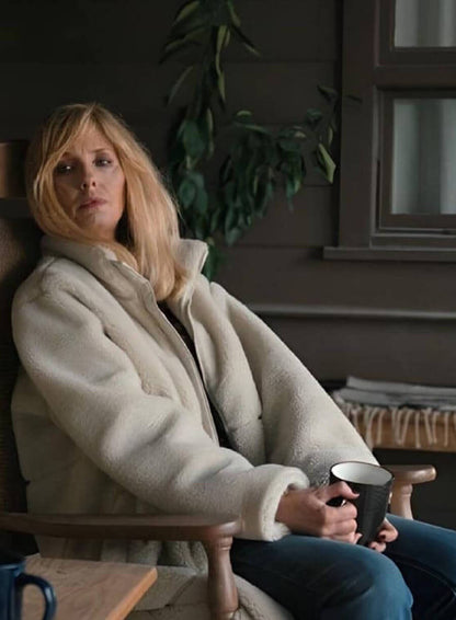 Dutton Ranch S01 Beth Dutton White Sherpa Coat