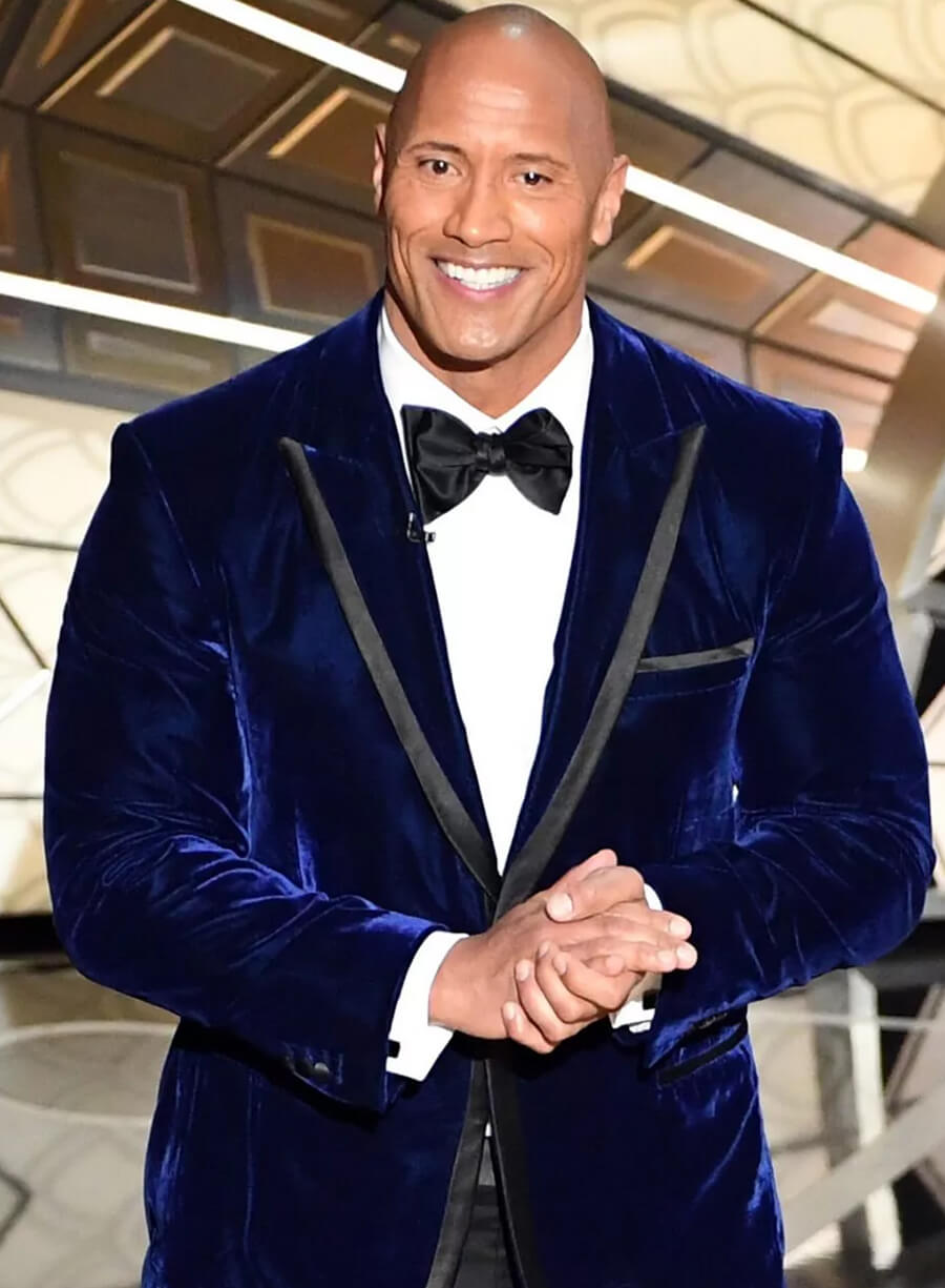 Dwayne Johnson Blue Velvet Blazer