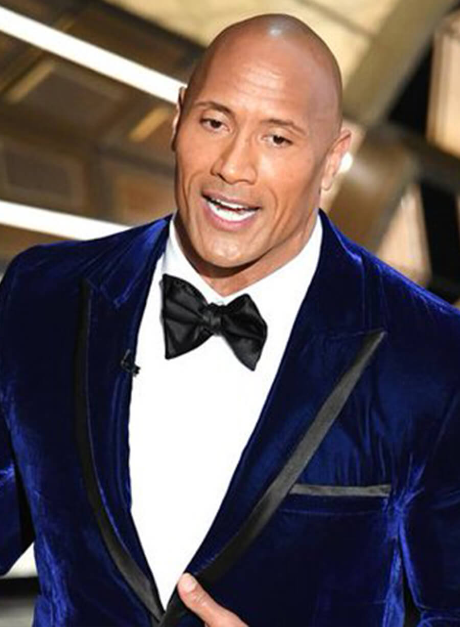 Dwayne Johnson Blue Velvet Blazer
