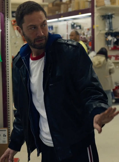 Ebon Moss-Bachrach Richard The Bear Black Leather Jacket