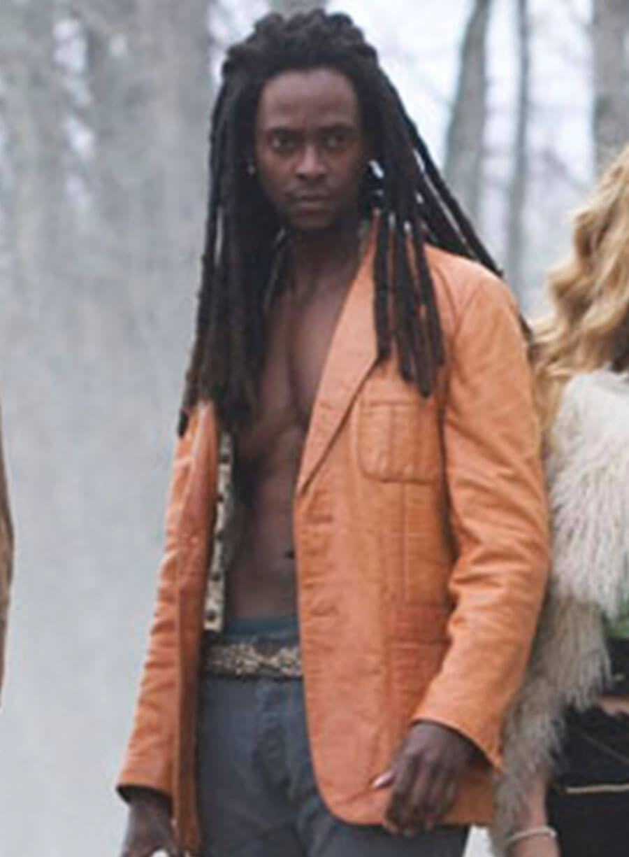 Edi Gathegi Laurent Twilight Orange Leather Blazer