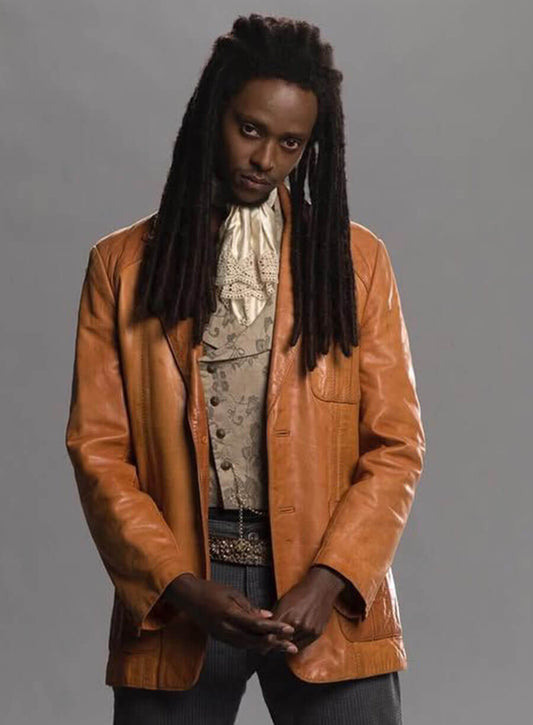 Edi Gathegi Laurent Twilight Orange Leather Blazer
