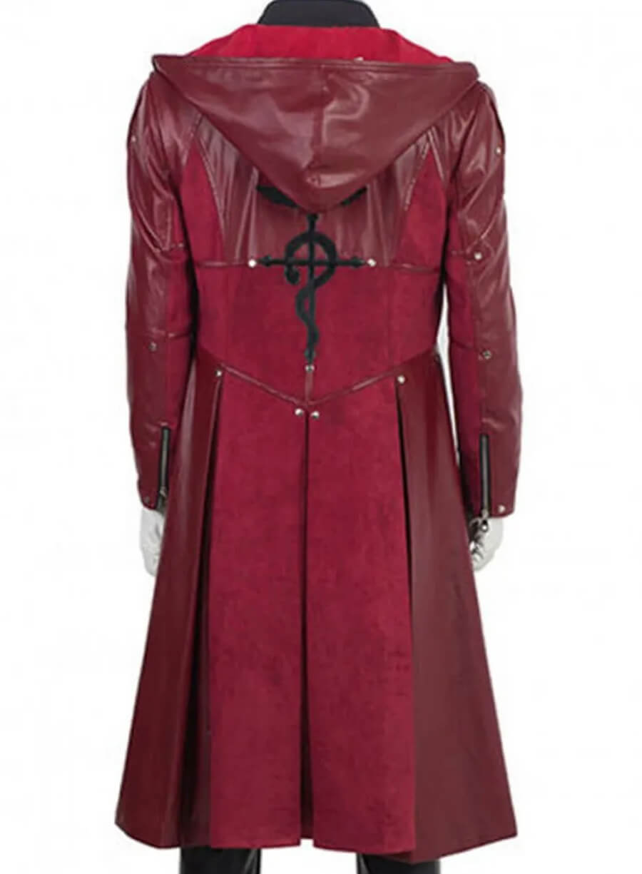 Edward Red Metal Alchemist Leather Costume Coat