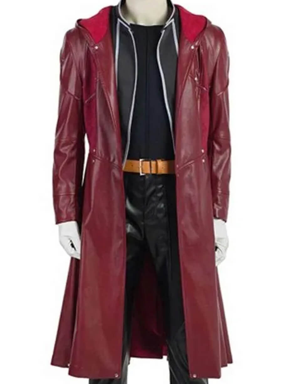 Edward Red Metal Alchemist Leather Costume Coat