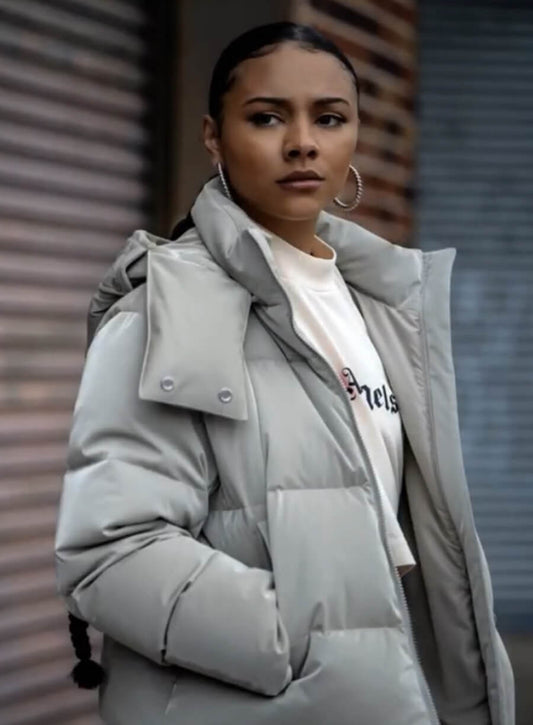 Effie Power Book II Ghost S03 Grey Puffer Hooded Jacket