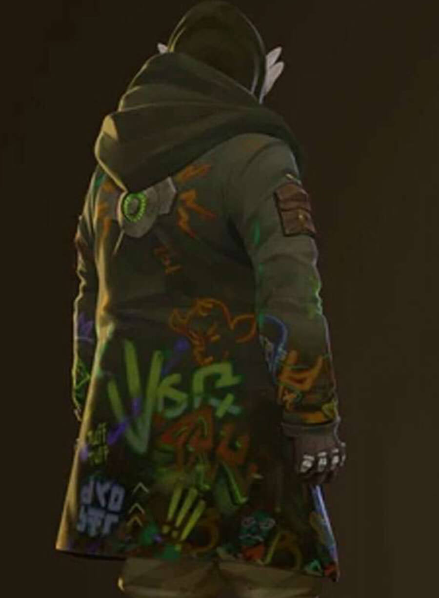 ekko 様 junglerelief green Ekko Arcane Green Hooded Jacket – LeatherJacketMerchant