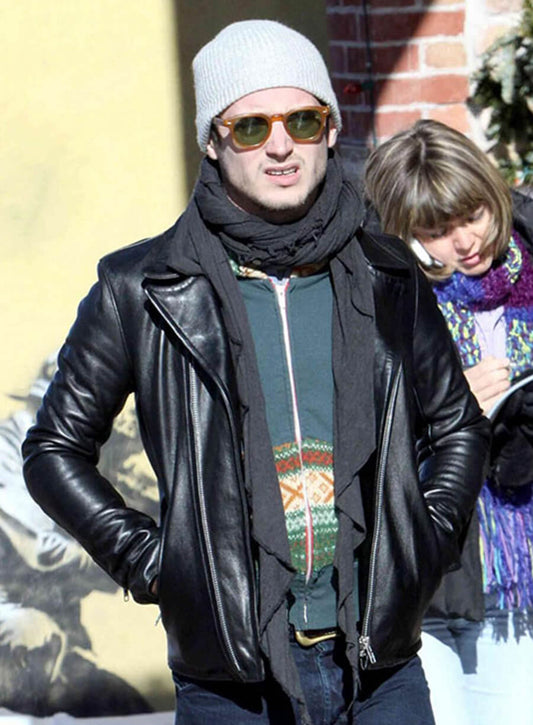 Elijah Wood Black Leather Jacket