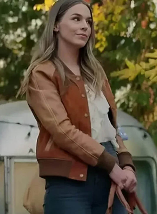 Elise Gatien Virgin River Brown Bomber Jacket