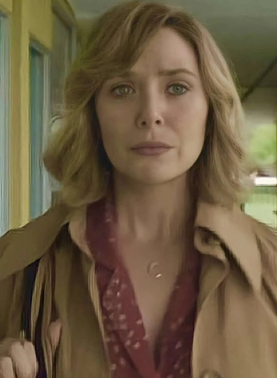 Elizabeth Olsen Love and Death Brown Coat