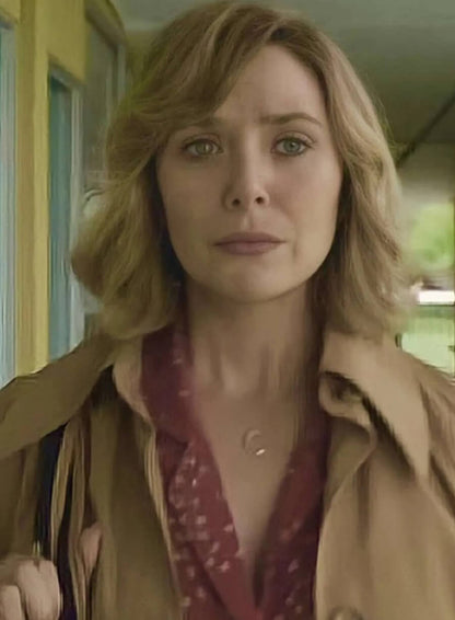 Elizabeth Olsen Love and Death Brown Coat