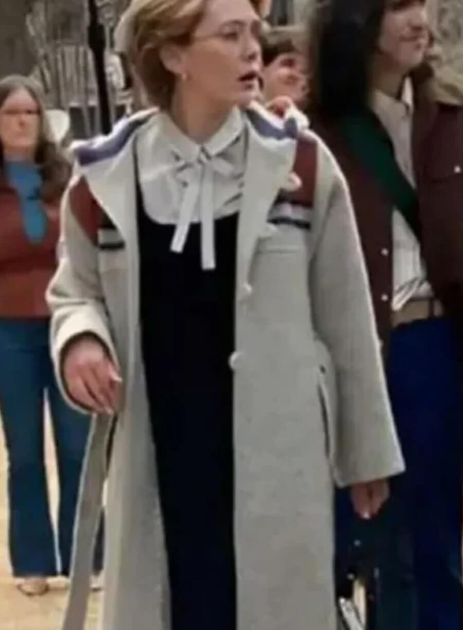 Elizabeth Olsen Love and Death Wool Coat