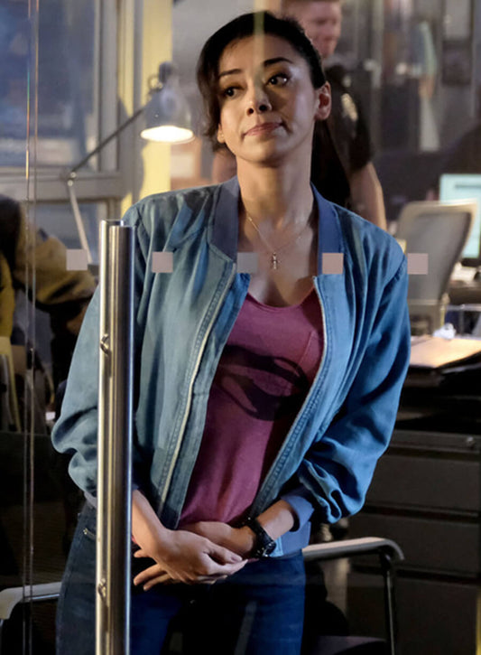 Ella Lopez Lucifer S03 Blue Bomber Jacket