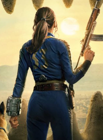 Ella Purnell Lucy Fallout S02 Blue Leather Jacket