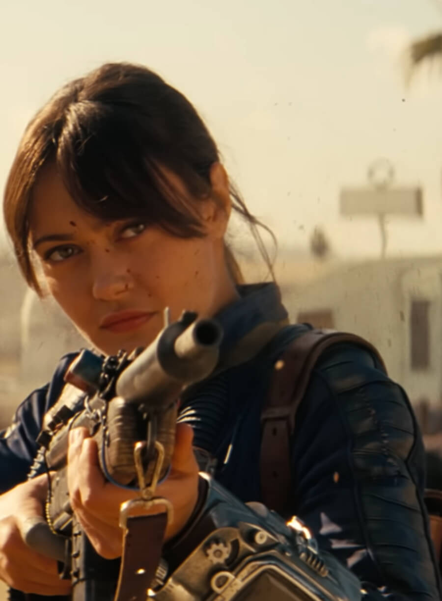 Ella Purnell Lucy Fallout S02 Blue Leather Jacket