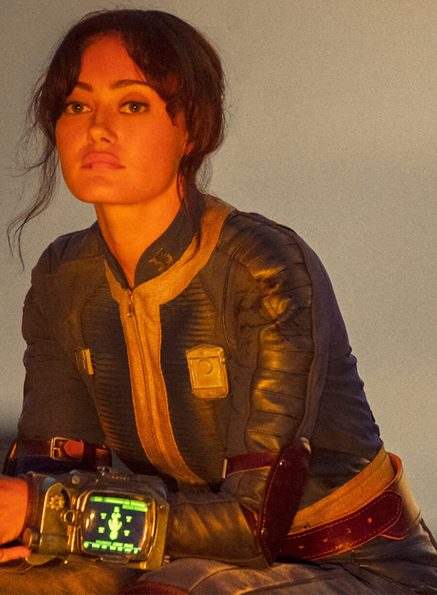 Ella Purnell Lucy Fallout S02 Blue Leather Jacket