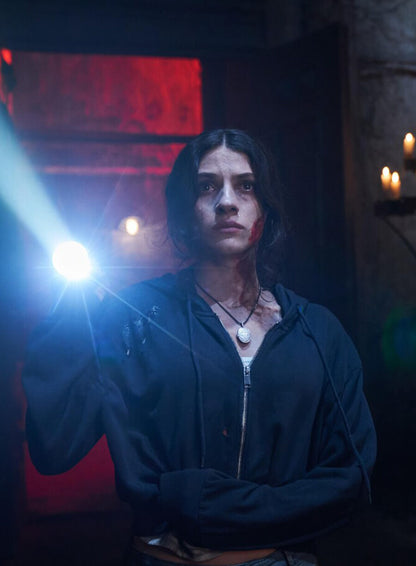 Ella Rubin Until Dawn 2025 Blue Hoodie
