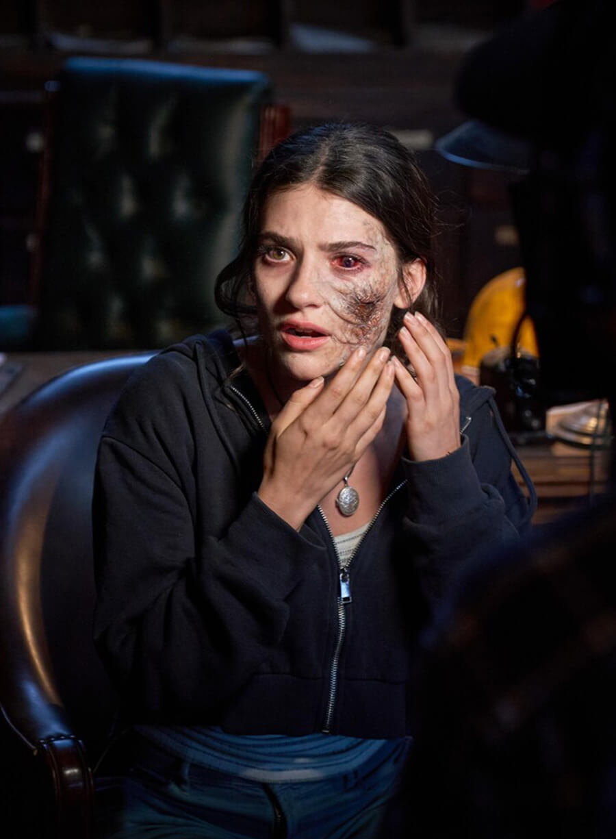 Ella Rubin Until Dawn 2025 Blue Hoodie