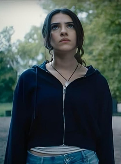 Ella Rubin Until Dawn 2025 Blue Hoodie