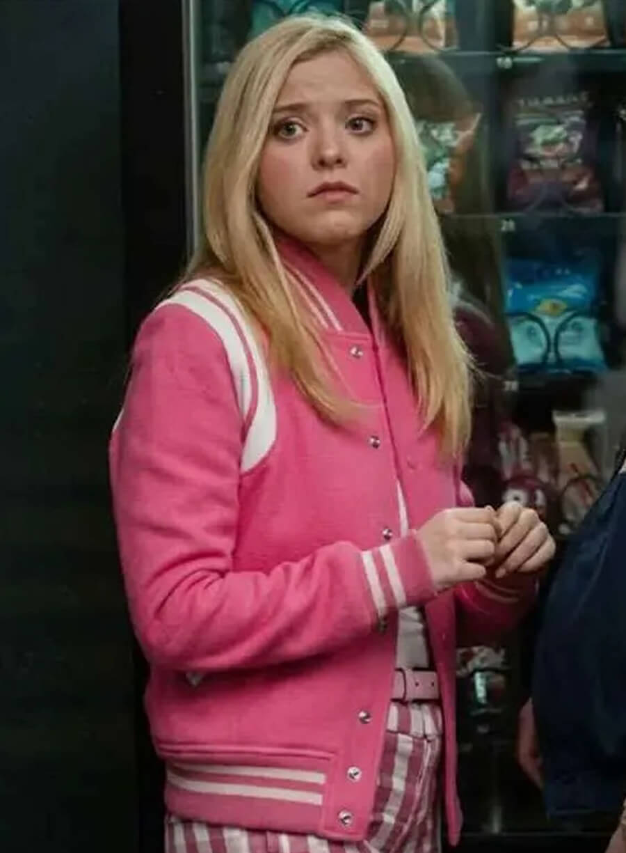 Elle 2026 Lexi Minetree Pink Bomber Jacket