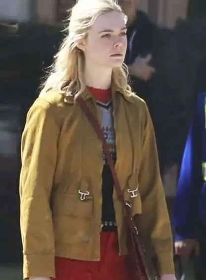 Elle Fanning Margo’s Got Money Troubles Brown Jacket