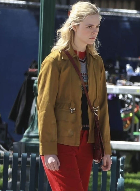 Elle Fanning Margo’s Got Money Troubles Brown Jacket