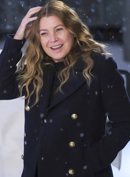 Ellen Pompeo Grey’s Anatomy Black Coat 