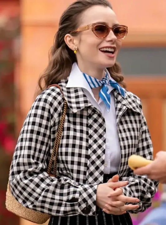Emily In Paris S04 Lily Collins Plaid Jacket