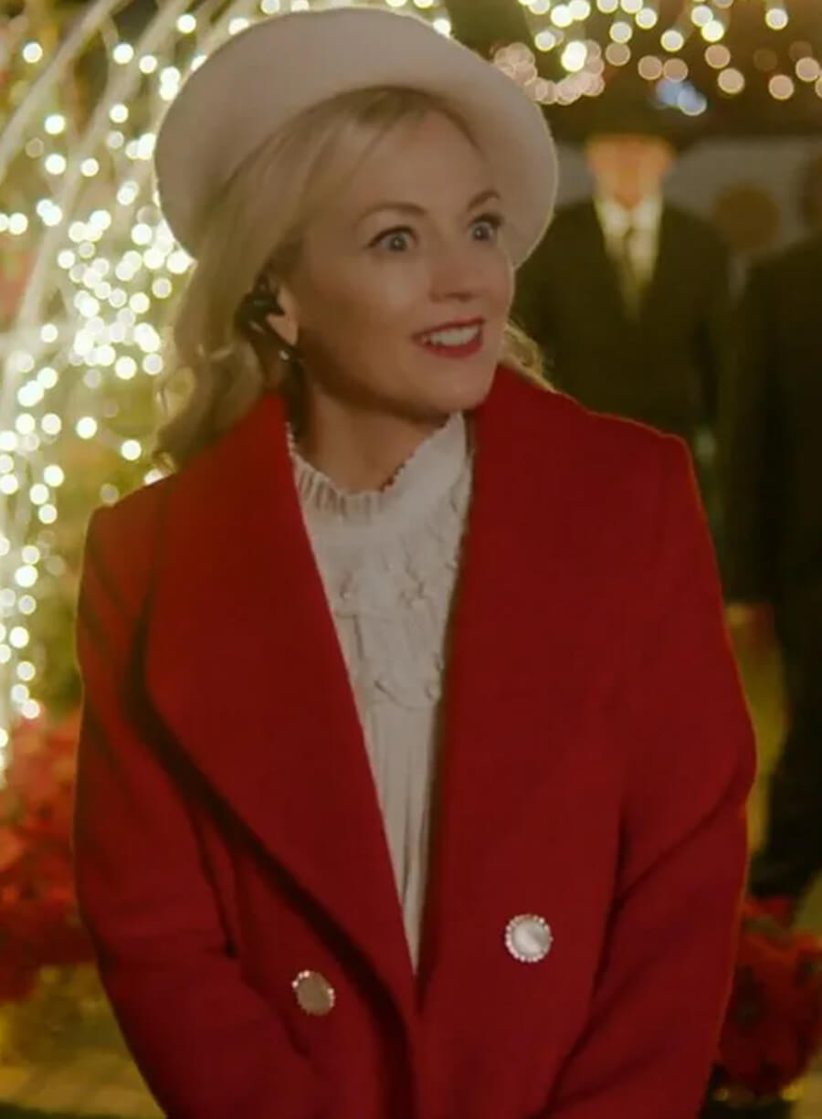 Emily Strauss Santa Bootcamp Red Wool Coat