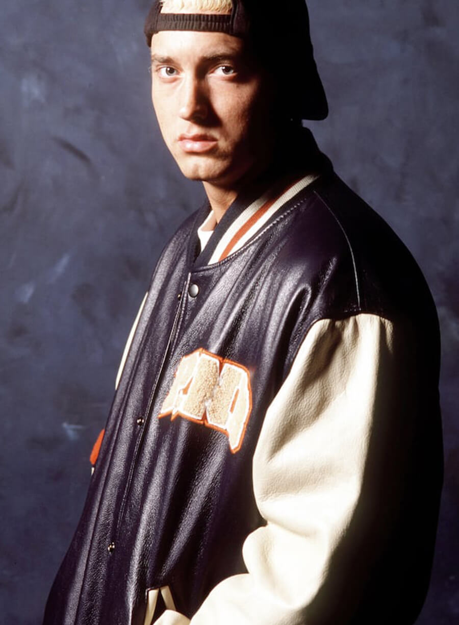 Eminem Black Varsity Leather Jacket