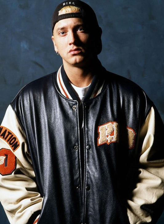 Eminem Black Varsity Leather Jacket