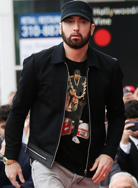 Eminem Walk Of Fame Black Cotton Jacket