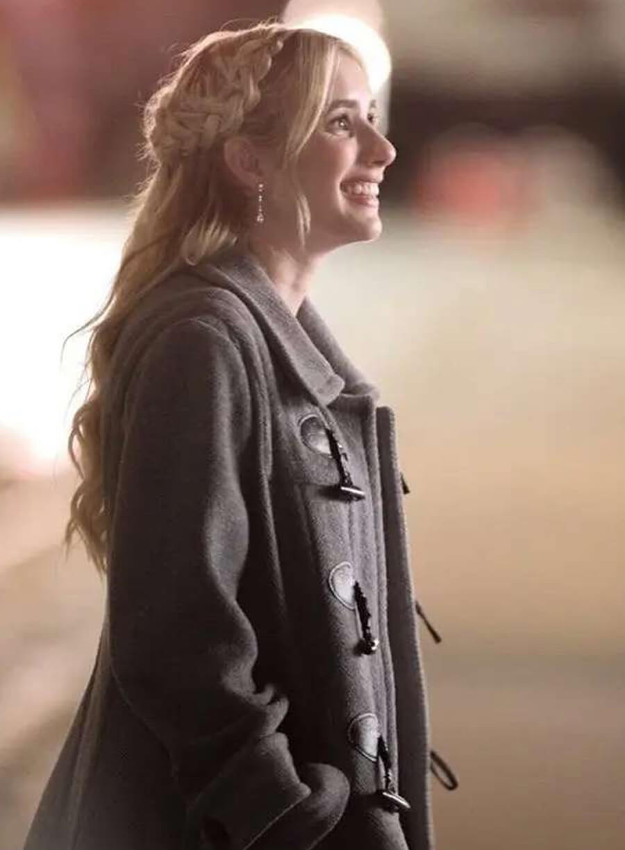 Emma Roberts About Fate Grey Wool Coat