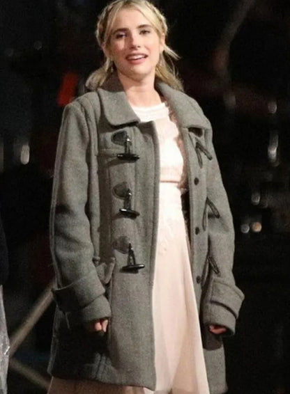 Emma Roberts About Fate Grey Wool Coat
