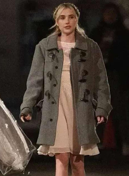 Emma Roberts About Fate Grey Wool Coat