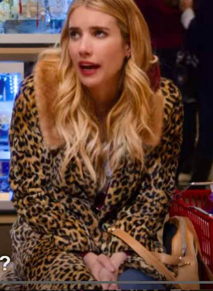 Emma Roberts Leopard Coat