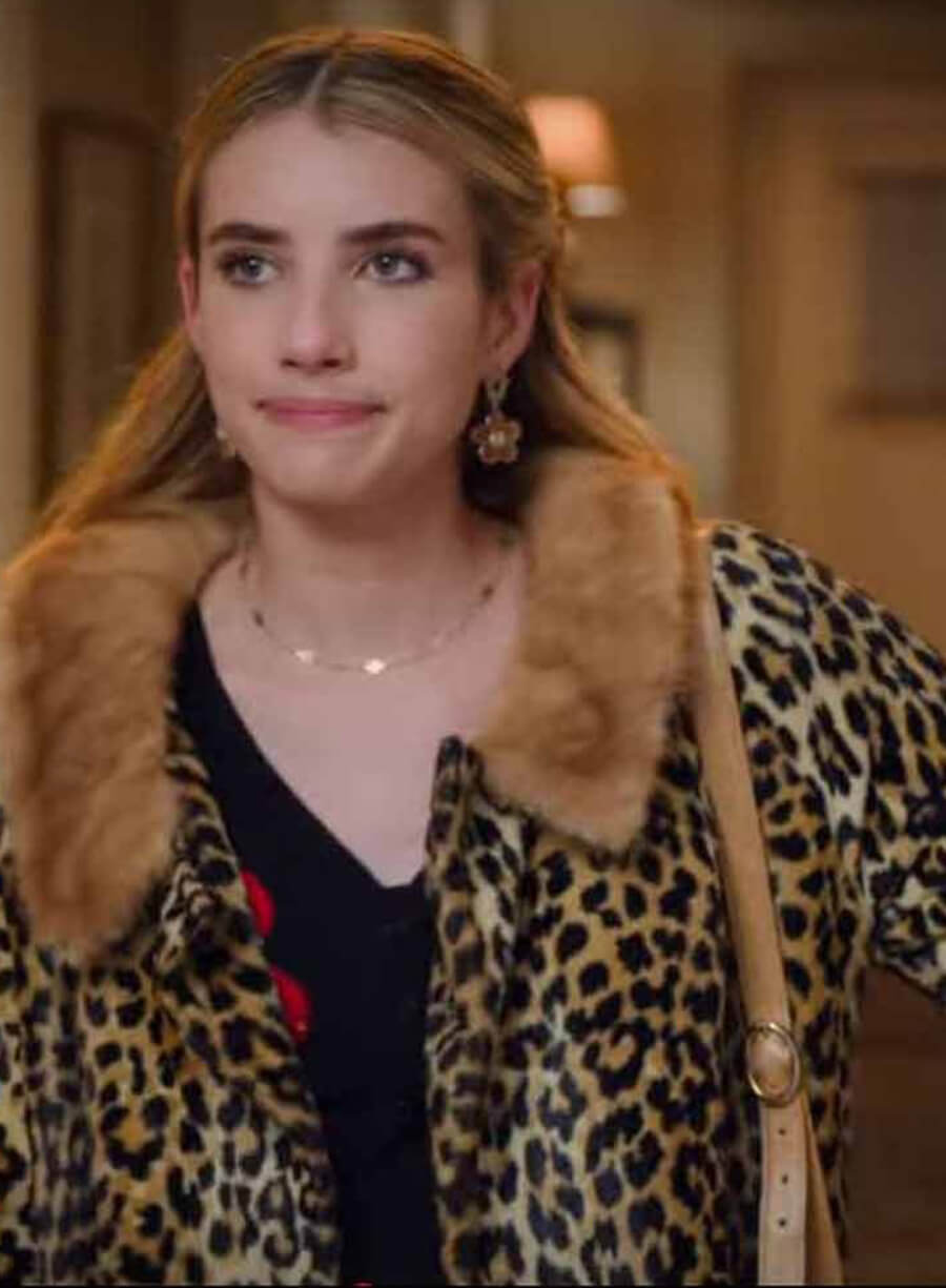 Emma Roberts Leopard Coat