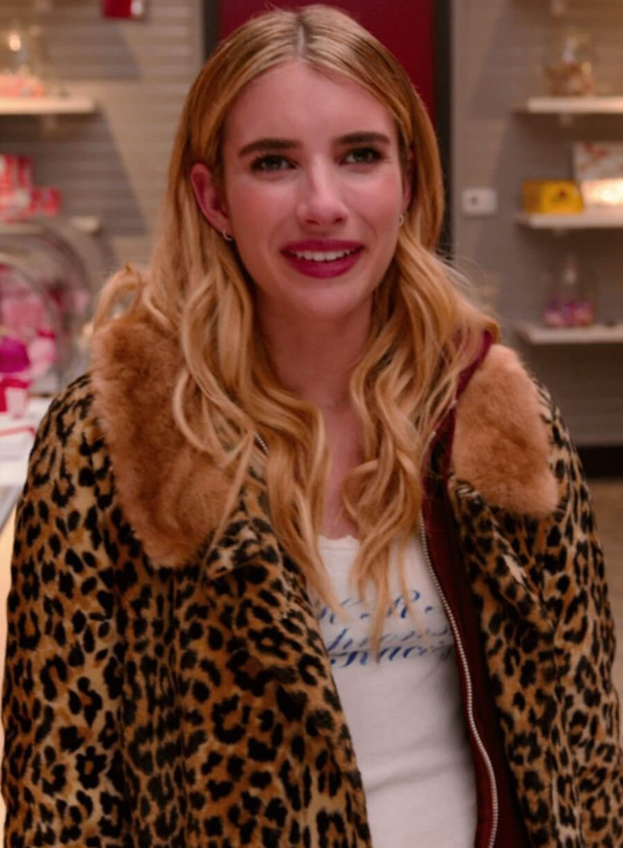 Emma Roberts Leopard Coat