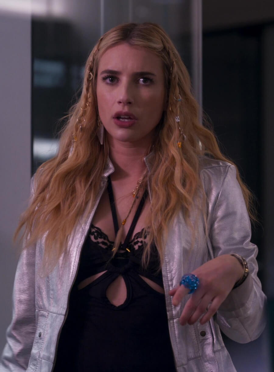 Emma Roberts Space Cadet 2024 Silver Jacket